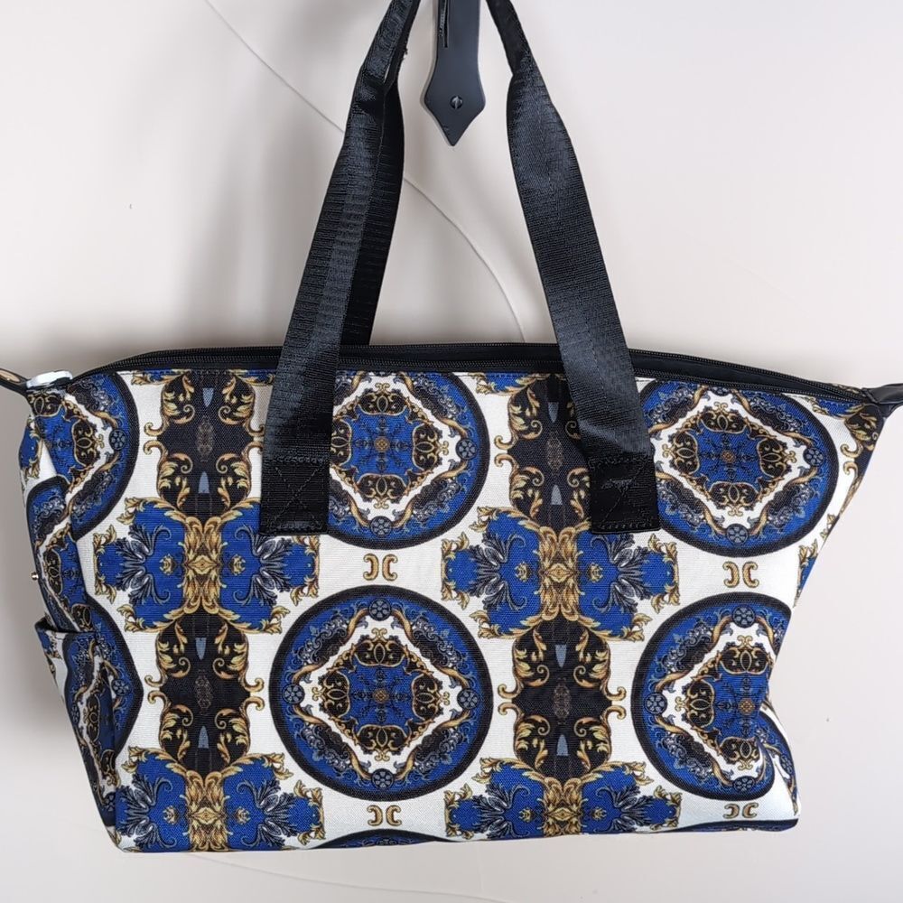 Alice + Olivia Fab-fit-fun Ornate Travel Duffle Bag In Romance Sapphire. NWT